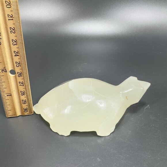 Mazatlan Mexico Hand Carved Onyx Marble Stone Turtle Figurine Paperweight VTG - Picture 3 of 14